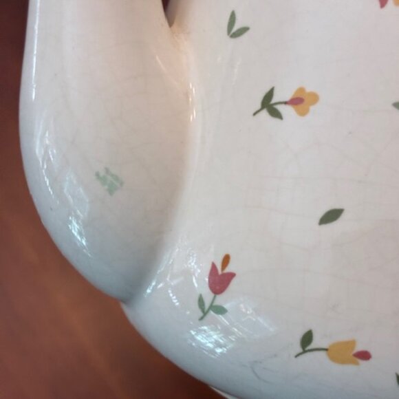 Vintage Davir Floral Crackle Glaze Teapot Retro Ceramic Cottageware Kitchen - Picture 11 of 12